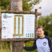Julia Heukamp, Naturfreunde Tecklenburg, im activity-park brochterbeck berichtet über den neuen Boulderblock.